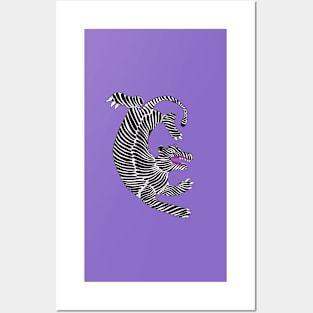 Snow Tiger cat striped art decorative Posters and Art